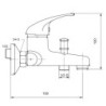 Vanová baterie Novaservis Metalia 55 se sprchovým setem 150 mm chrom 55020.0