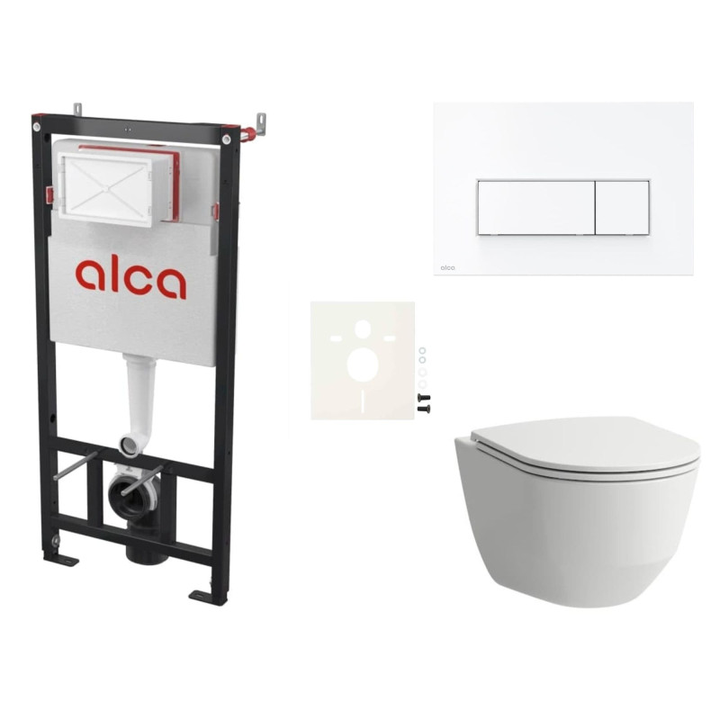 Cenově zvýhodněný závěsný WC set Alca do lehkých stěn / předstěnová montáž+ WC Laufen  SIKOASL7
