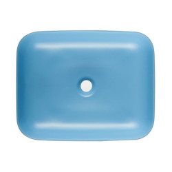 Umyvadlo na desku SAT Infinitio 50x39 cm modrá mat bez přepadu SATINF5039LBLM