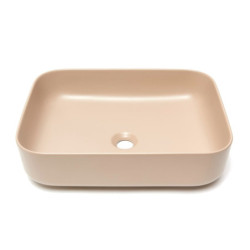 Umyvadlo na desku SAT Infinitio 50x39 cm hnědá mat bez přepadu SATINF5039LBRM