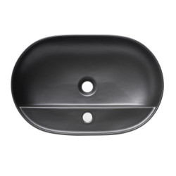 Umyvadlo na desku SAT Infinitio 60x40 cm černá mat bez přepadu SATINF6040BKM