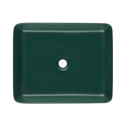 Umyvadlo na desku SAT Infinitio 50x40 cm tmavě zelená mat bez přepadu SATINF5040DGEM