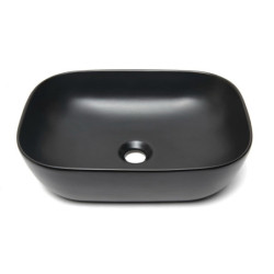 Umyvadlo na desku SAT Infinitio 45,5x32,5 cm černá mat bez přepadu SATINF4532BKM