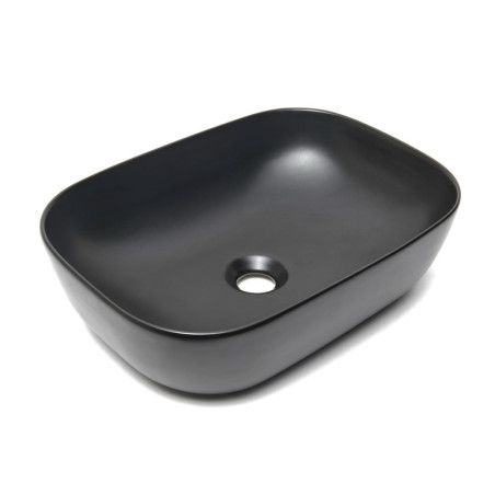 Umyvadlo na desku SAT Infinitio 45,5x32,5 cm černá mat bez přepadu SATINF4532BKM