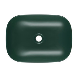 Umyvadlo na desku SAT Infinitio 45,5x32,5 cm tmavě zelená mat bez přepadu SATINF4532DGEM