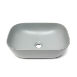 Umyvadlo na desku SAT Infinitio 45,5x32,5 cm šedá mat bez přepadu SATINF4532LGRM