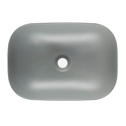 Umyvadlo na desku SAT Infinitio 45,5x32,5 cm šedá mat bez přepadu SATINF4532LGRM