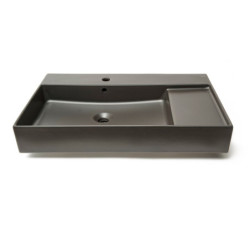 Nábytkové umyvadlo Roca Inspira 80x49 cm Onix mat otvor pro baterii vlevo A32752B640