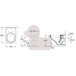 Wc s prkénkem softclose závěsné Villeroy & Boch O.Novo zadní odpad 5660H101