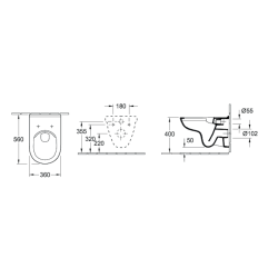 Wc závěsné Villeroy & Boch O.Novo zadní odpad 5660R001