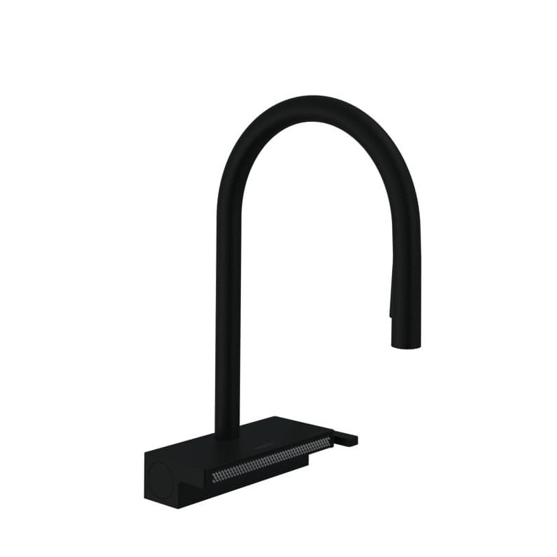 Dřezová baterie Hansgrohe Aquno s vytahovací sprškou černý mat 73831670