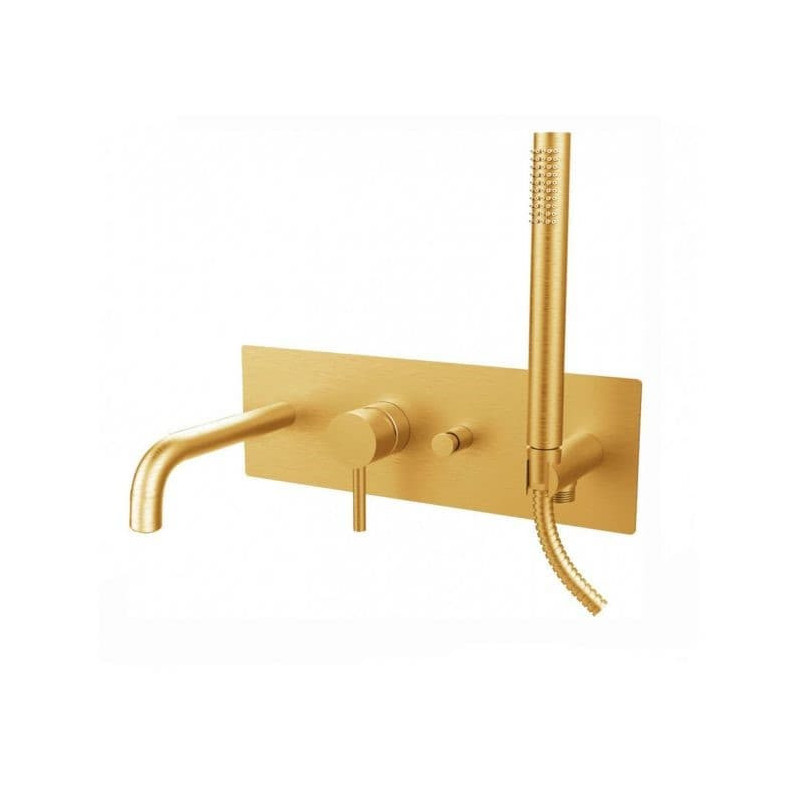 Sprchová a vanová baterie Paffoni Light včetně podomítkového tělesa zlatá LIG001HGSP