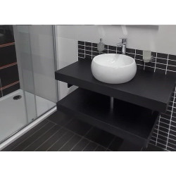 Deska pod umyvadlo bez umyvadla Naturel Dolce 90x8x50 cm černá mat DO9050BL