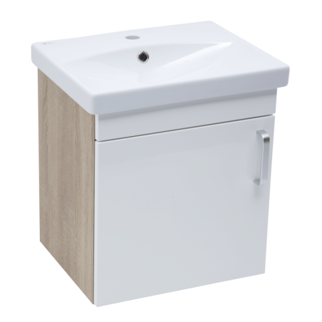 Koupelnová skříňka s umyvadlem Naturel Vario Dekor 50x51x40 cm bílá lesk VARIO250DBBL