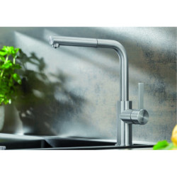 Dřezová baterie Blanco Lanora-S s vytahovací sprškou nerez kartáčovaná 525126