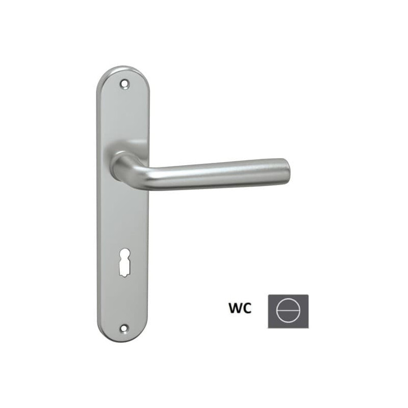 Klika Naturel Vito nerez, rozteč 90mm s WC knoflíkem VITO90F9WC