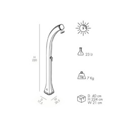 Solární zahradní sprcha SAT, antracit ZSH1007016A