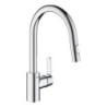 Dřezová baterie GROHE Get s vytahovací sprškou, 2 proudy chrom 31484001