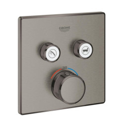 Sprchová a vanová baterie GROHE Grohtherm Smartcontrol bez podomítkového tělesa kartáčovaný Hard Graphite 29124AL0