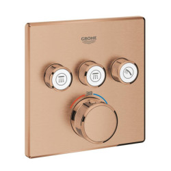 Sprchová a vanová baterie GROHE Grohtherm Smartcontrol bez podomítkového tělesa kartáčovaný Warm Sunset 29126DL0
