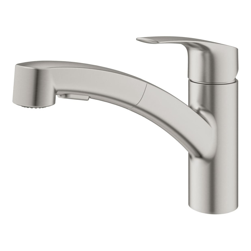 Dřezová baterie GROHE Eurosmart New s otočným ramínkem supersteel 30305DC1