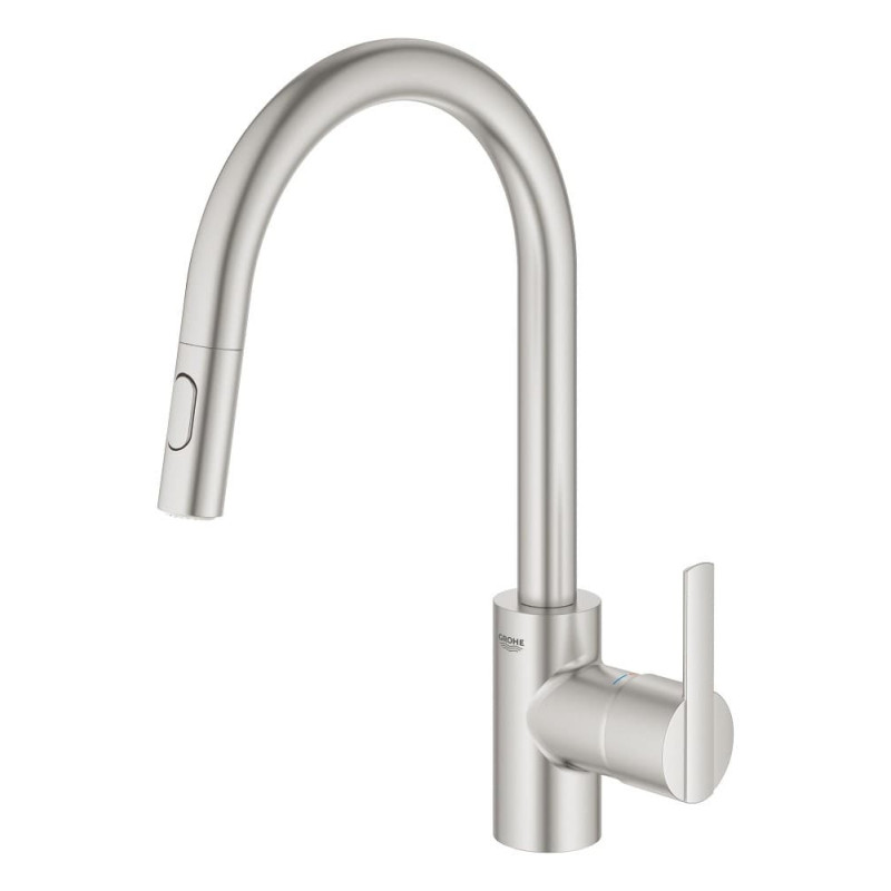 Dřezová baterie GROHE Feel s vytahovací sprškou, 2 proudy supersteel 31486DC1