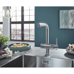 Dřezová baterie GROHE Minta s vytahovací sprškou, 2 proudy chrom 31558000