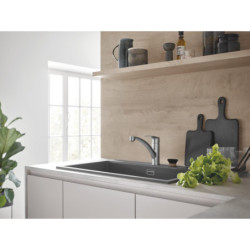 Dřezová baterie GROHE Eurosmart New s otočným ramínkem supersteel 33281DC3