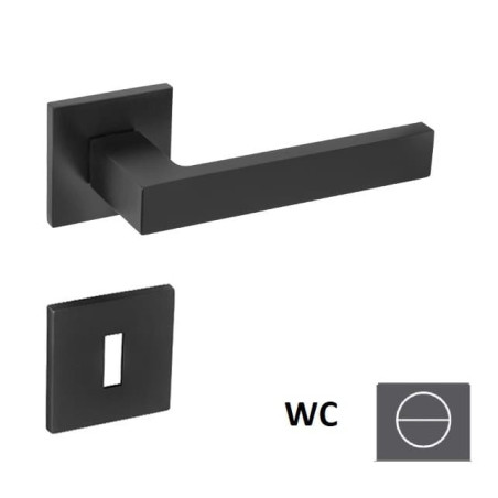 Klika Naturel Square WC knoflík (WC) černá matná SquareHR5SBSWC