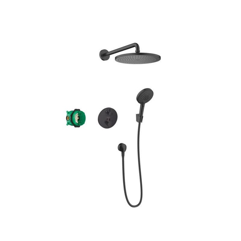 Sprchový systém Hansgrohe Croma pod omítku s termostatickou baterií matná černá 27961670