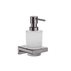 Dávkovač mýdla Hansgrohe AddStoris s držákem kartáčovaný černý chrom 41745340