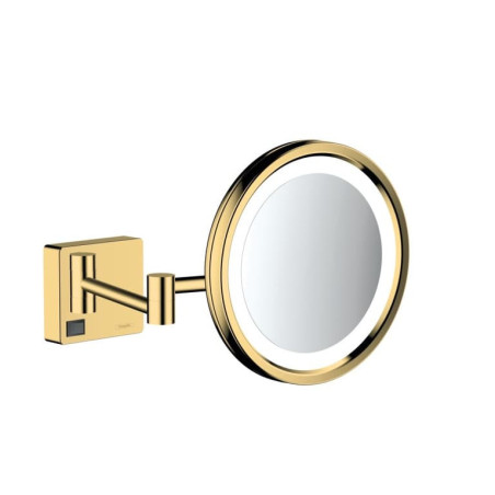 Kosmetické zrcátko Hansgrohe AddStoris sklopné leštěný vzhled zlata 41790990