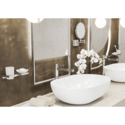 Držák skleničky a kartáčků Hansgrohe AddStoris včetně skleničky chrom 41749000
