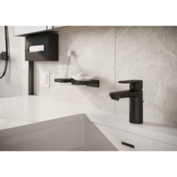 Držák skleničky a kartáčků Hansgrohe AddStoris včetně skleničky matná černá 41749670