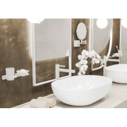 Kosmetické zrcátko Hansgrohe AddStoris sklopné matná bílá 41791700