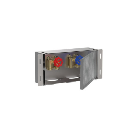 Polička Hansgrohe XtraStoris Safe s dvířky nerez 56100800