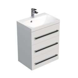 Koupelnová skříňka s umyvadlem SAT Cube Way 60x76,5x40 cm bílá lesk CUBE2603BL