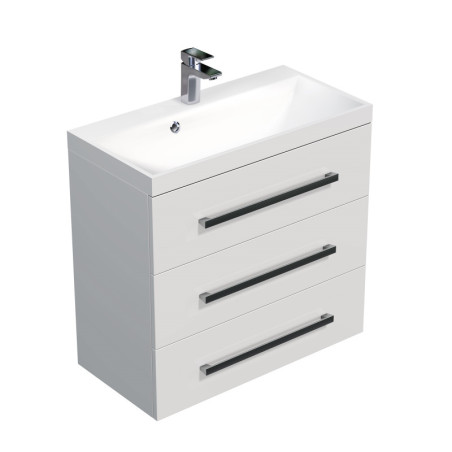 Koupelnová skříňka s umyvadlem SAT Cube Way 80x76,5x40 cm bílá lesk CUBE2803BL
