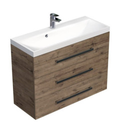 Koupelnová skříňka s umyvadlem SAT Cube Way 100x76,5x40 cm dub wellington CUBE21003DW