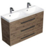 Koupelnová skříňka s dvojumyvadlem SAT Cube Way 120x76,5x40 cm dub wellington CUBE21203DW