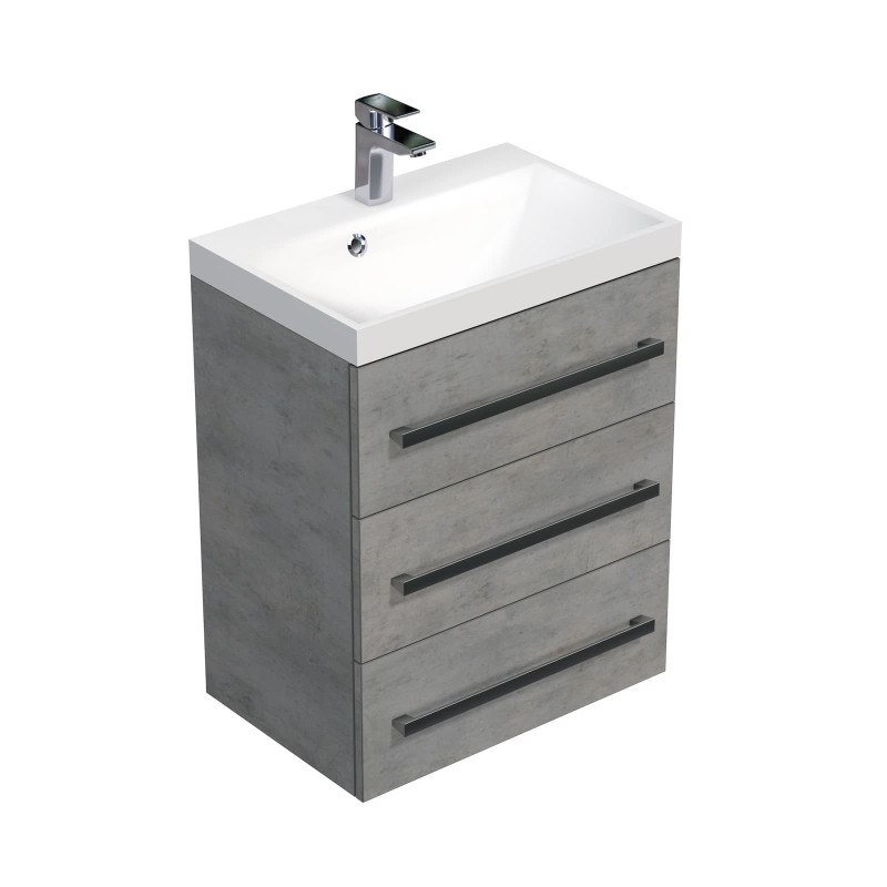 Koupelnová skříňka s umyvadlem SAT Cube Way 60x76,5x40 cm beton CUBE2603BE