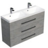 Koupelnová skříňka s dvojumyvadlem SAT Cube Way 120x76,5x40 cm beton CUBE21203BE
