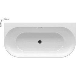 Volně stojící vana ke stěně Ravak Freedom W Černá 166x80 cm akrylát XC00100027