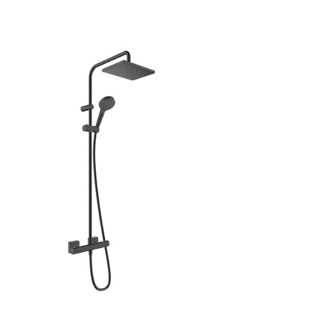 Sprchový systém Hansgrohe Vernis Shape na stěnu s termostatickou baterií černý mat 26097670