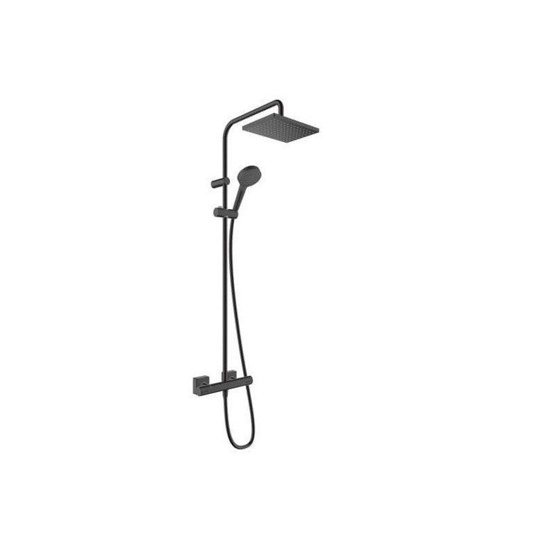 Sprchový systém Hansgrohe Vernis Shape na stěnu s termostatickou baterií černý mat 26286670