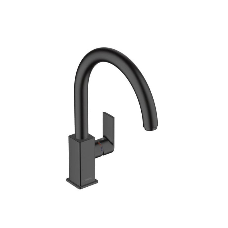 Dřezová baterie Hansgrohe Vernis Shape M35 s otočným ramínkem černý mat 71871670