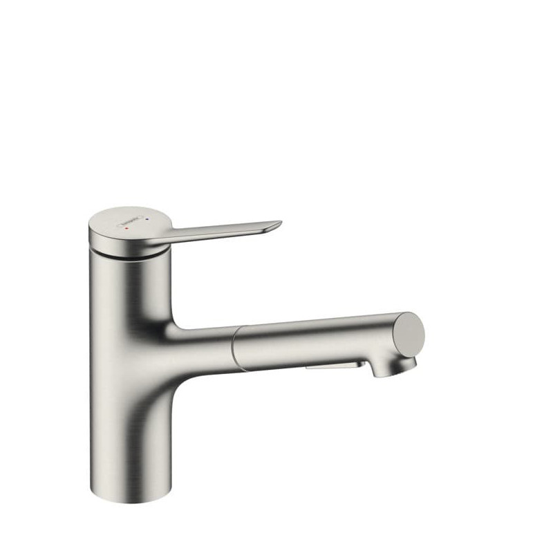 Dřezová baterie Hansgrohe Zesis s vytahovací sprškou, 2 proudy nerez 74803800