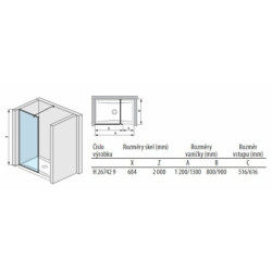 Sprchová zástěna walk-in 70 cm Jika Pure H2674290026681