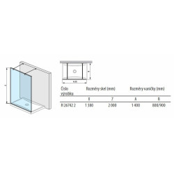 Sprchová zástěna walk-in 140 cm Jika Pure H2674220026681