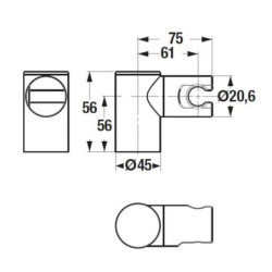 Držák sprchy Jika Cubito na stěnu chrom H3691X00045001